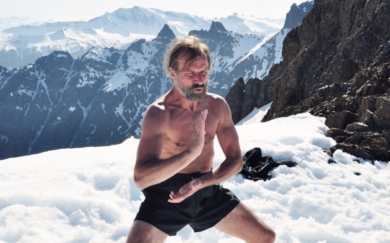 Wim Hof on mountain